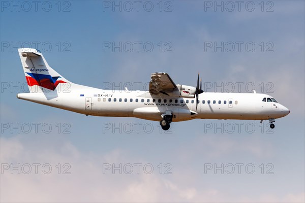 An ATR 72-500 aircraft of Sky Express with registration number SX-NIV at Athens Airport