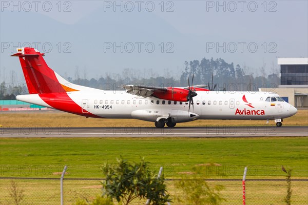 An Avianca ATR 72-600 aircraft with registration HK-4954 takes off from Bogota Airport