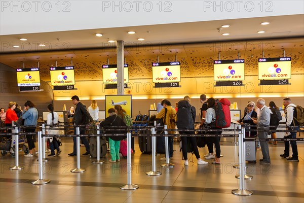 Vivaair check-in counter at Bogota airport