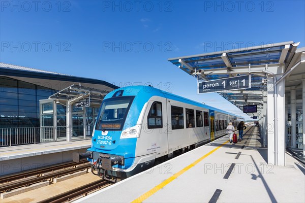 Regional train in the station of Gdansk Gdansk Airport