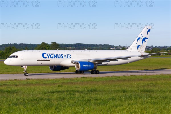 A Boeing 757-200SF of Cygnus Air with registration EC-KLD at Gdansk Gdansk Airport