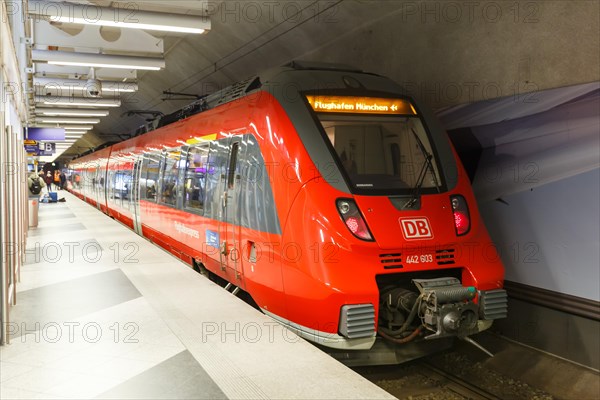 Regional train UeFEX at Deutsche Bahn station at Munich Airport
