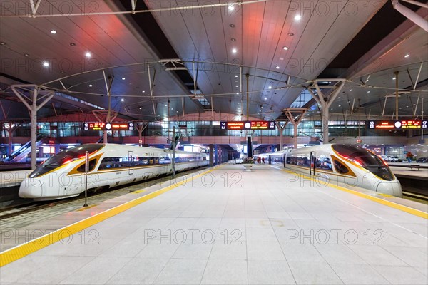 Fuxing high speed trains HGV at Tianjin Station in Tianjin