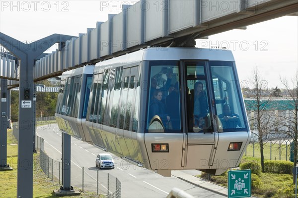 SkyTrain suspension railway at Duesseldorf Airport