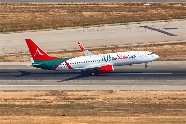 An AlbaStar Boeing B737-800 with the registration EC-MTV takes off from Palma de Majorca Airport