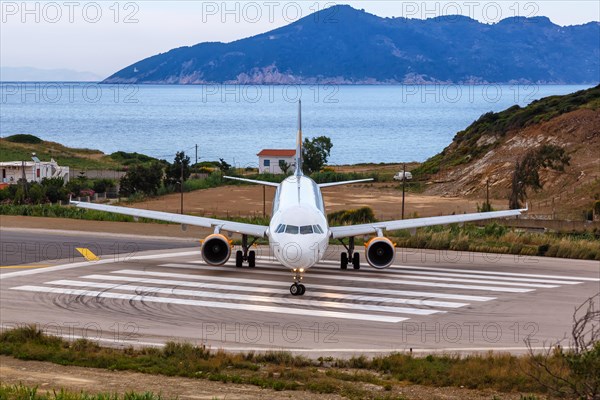 An Airbus A321 aircraft of Thomas Cook Airlines with registration G-TCDW at Skiathos airport