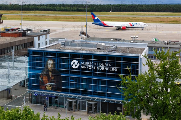 A Boeing 767-300ER aircraft of Azur Air with registration D-AZUB at Nuremberg Airport