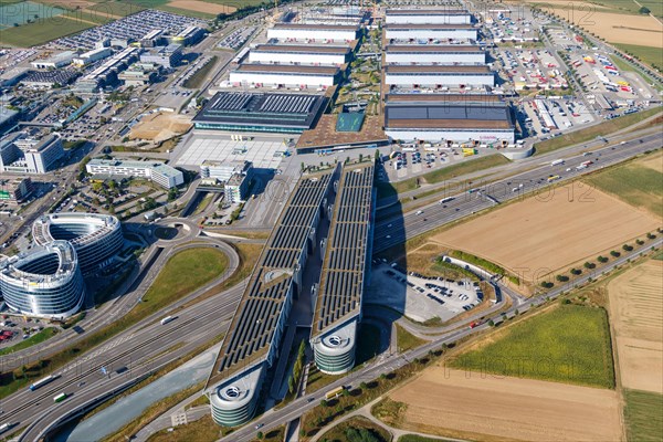 Overview Messe Bosch multi-storey car park and Airport City Stuttgart