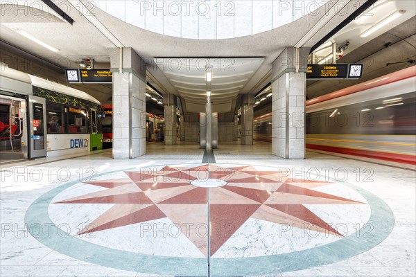 Light rail metro underground station Westfalenhallen station in Dortmund