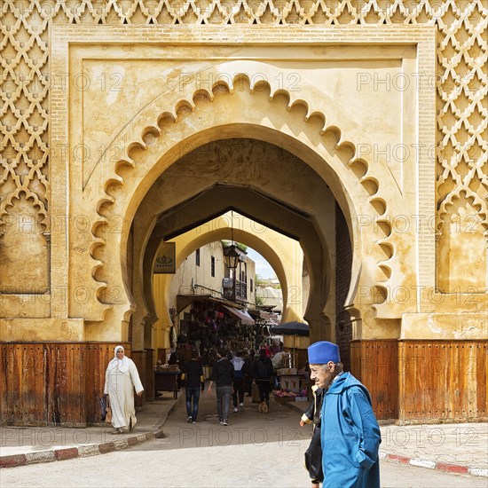 Monumental city gate with ornaments