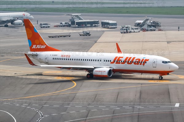 A Jeju Air Boeing 737-800 with registration number HL8061 at Seoul Gimpo Airport