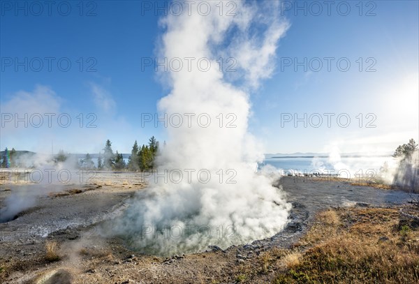 Steaming hot springs