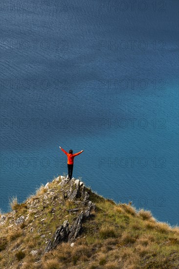 Guy on a mountain at Lake Hawea