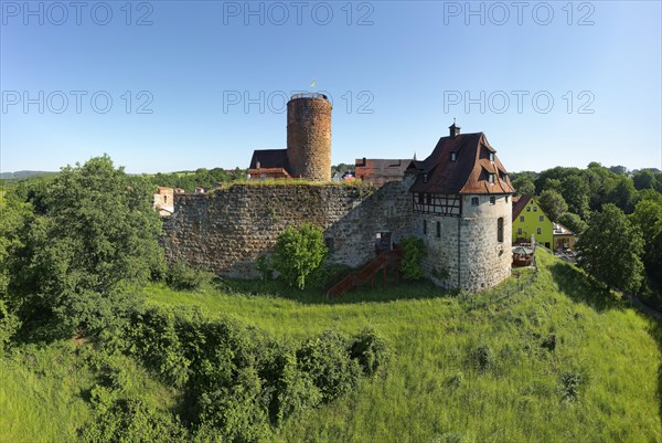Castle ruin with fortified defence tower