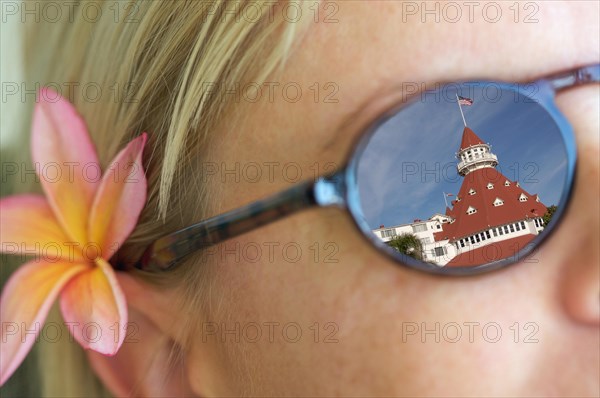 Relaxing girl wearing sunglasses