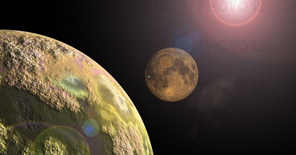 Digitally created high resolution image of planet Jupiter