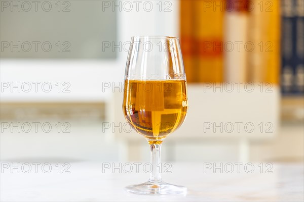 Sweet white Porto wine on the table