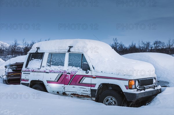 Snowed in car