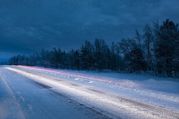 Light streaks from cars