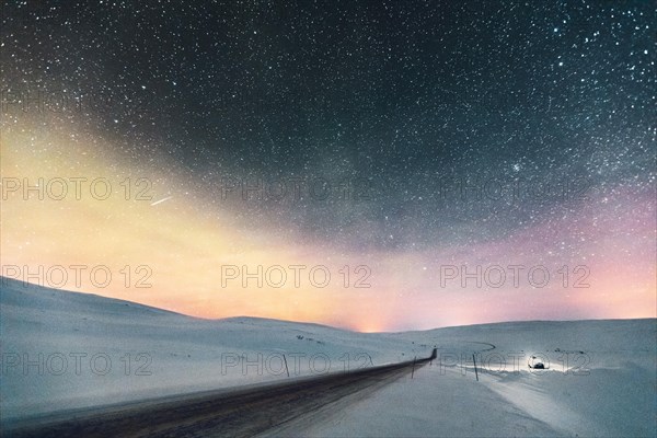 Starry sky with northern lights