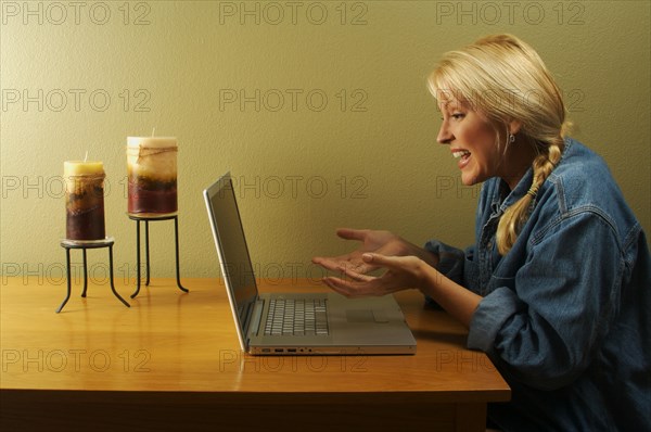 I've used this woman using laptop series combined with various elements coming through the screen. by request