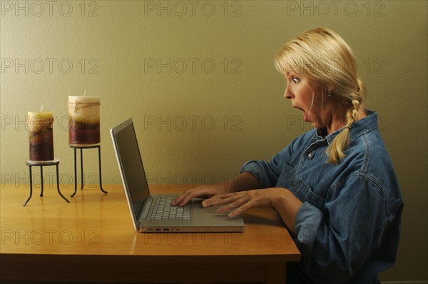 I've used this woman using laptop series combined with various elements coming through the screen. by request