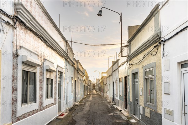 White houses on the narrow street