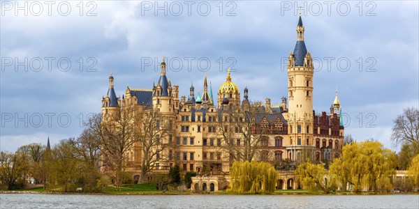 Schwerin Castle Landtag Government Parliament Mecklenburg-Vorpommern Panorama in Schwerin