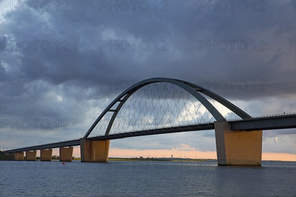 Fehmarnsund bridge in the evening light