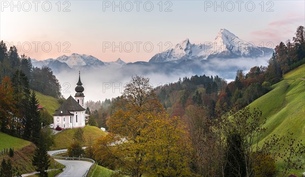 Pilgrimage church Maria Gern at sunrise