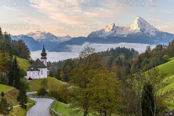 Pilgrimage church Maria Gern at sunrise