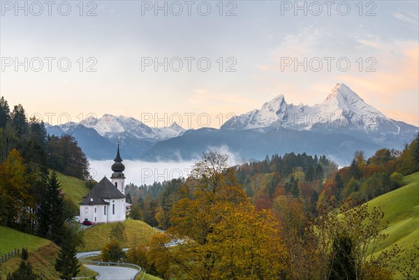 Pilgrimage church Maria Gern at sunrise