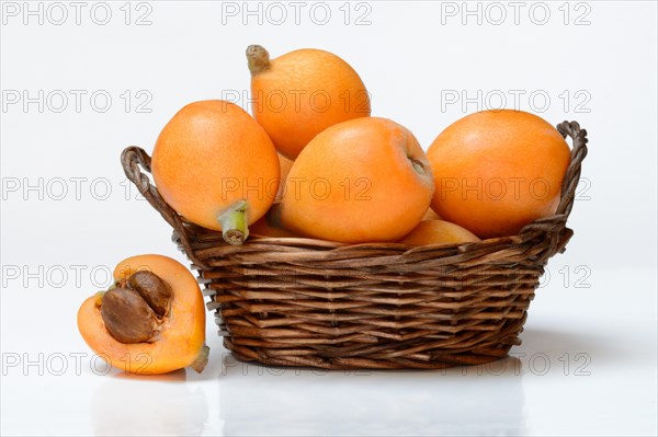 Ripe medlars in baskets