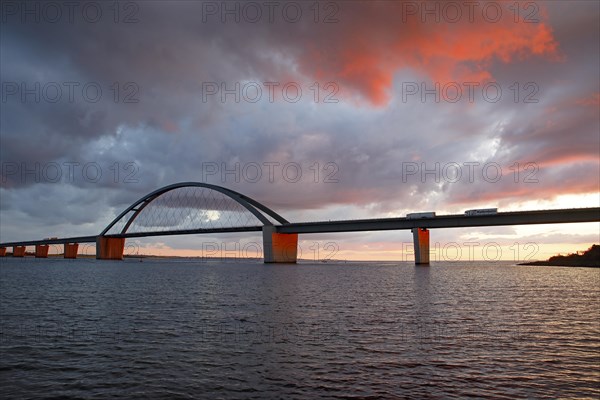 Fehmarnsund Bridge in the last evening light