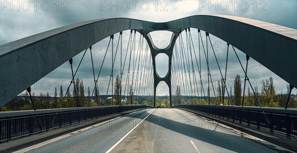 The Osthafen Bridge in Frankfurt am Main