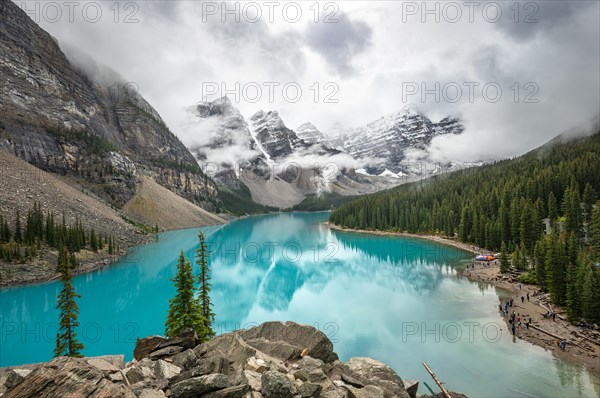 Cloudy mountain peaks