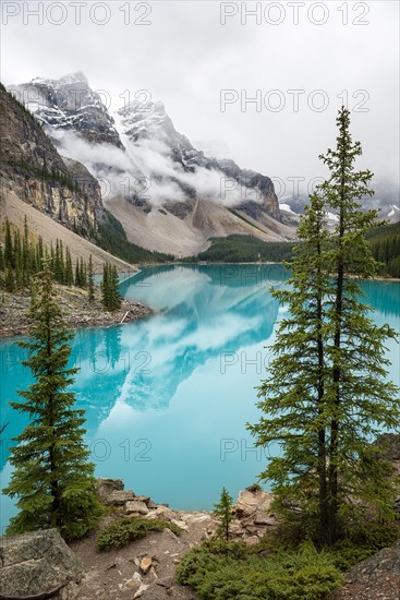 Cloudy mountain peaks