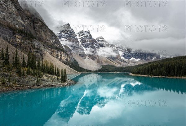 Cloudy mountain peaks