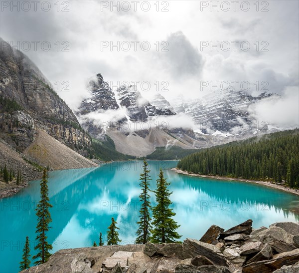 Cloudy mountain peaks