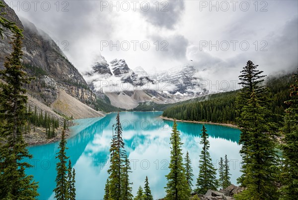 Cloudy mountain peaks