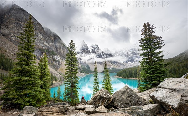 Cloudy mountain peaks