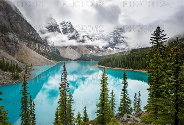 Cloudy mountain peaks