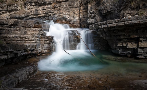 Waterfall at a mountain river