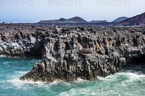 Los Hervideros lava rock coastline
