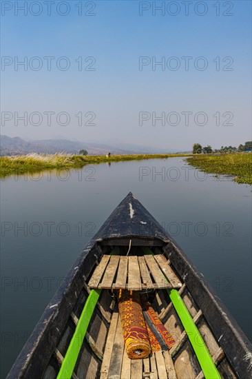 Boat on the southern part of Inle lake