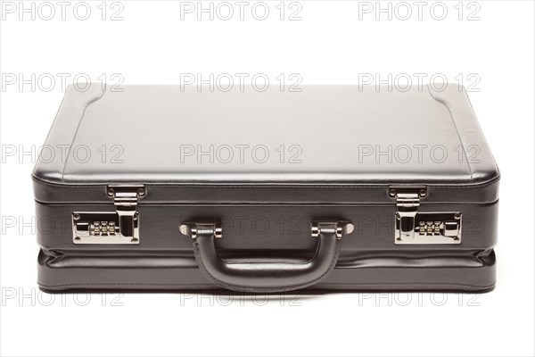 Large black briefcase isolated on a white background
