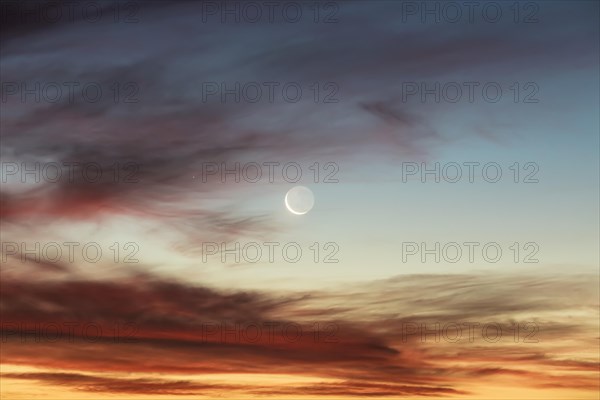 Moon at sunset at Lake Taupo