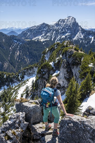 Hiker on the summit of Breitenstein