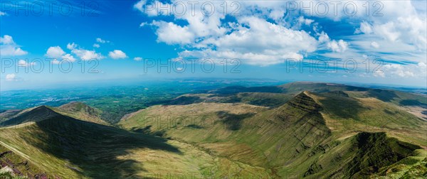 Panorama from Pen y Fan on the Cribyn