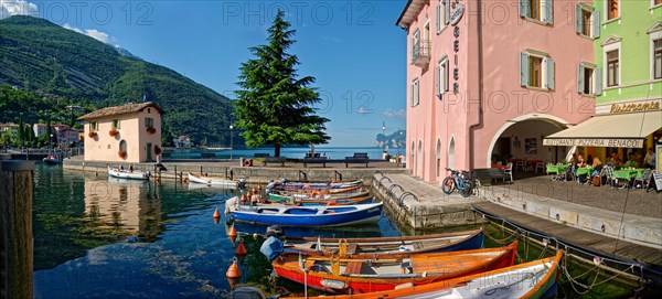 Small harbour with colourful boats